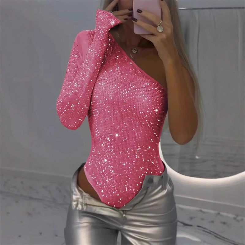 SINTIVO™ One-Shoulder Pailletten Body