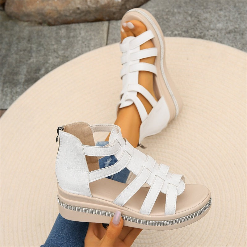 SINTIVO™ Luxe Strass Wedge Sandalen