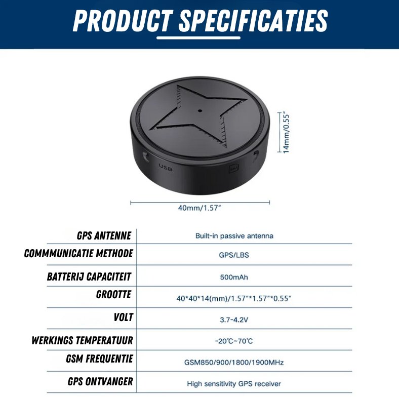 SINTIVO™ UltraTrack | Sterke magnetische GPS-Tracker